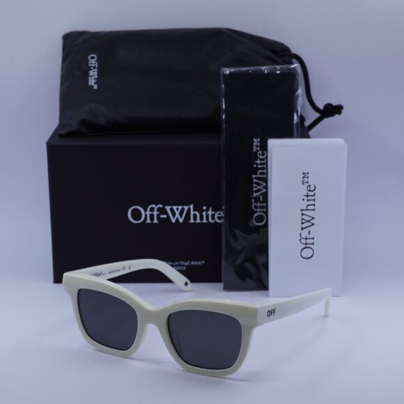 Off-White OERI143 LINCOLN 0107 Square Sunglasses – White/Dark Grey - Picture 5 of 10